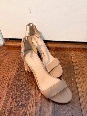 Kelly & Katie Beige Block Heel Sandals